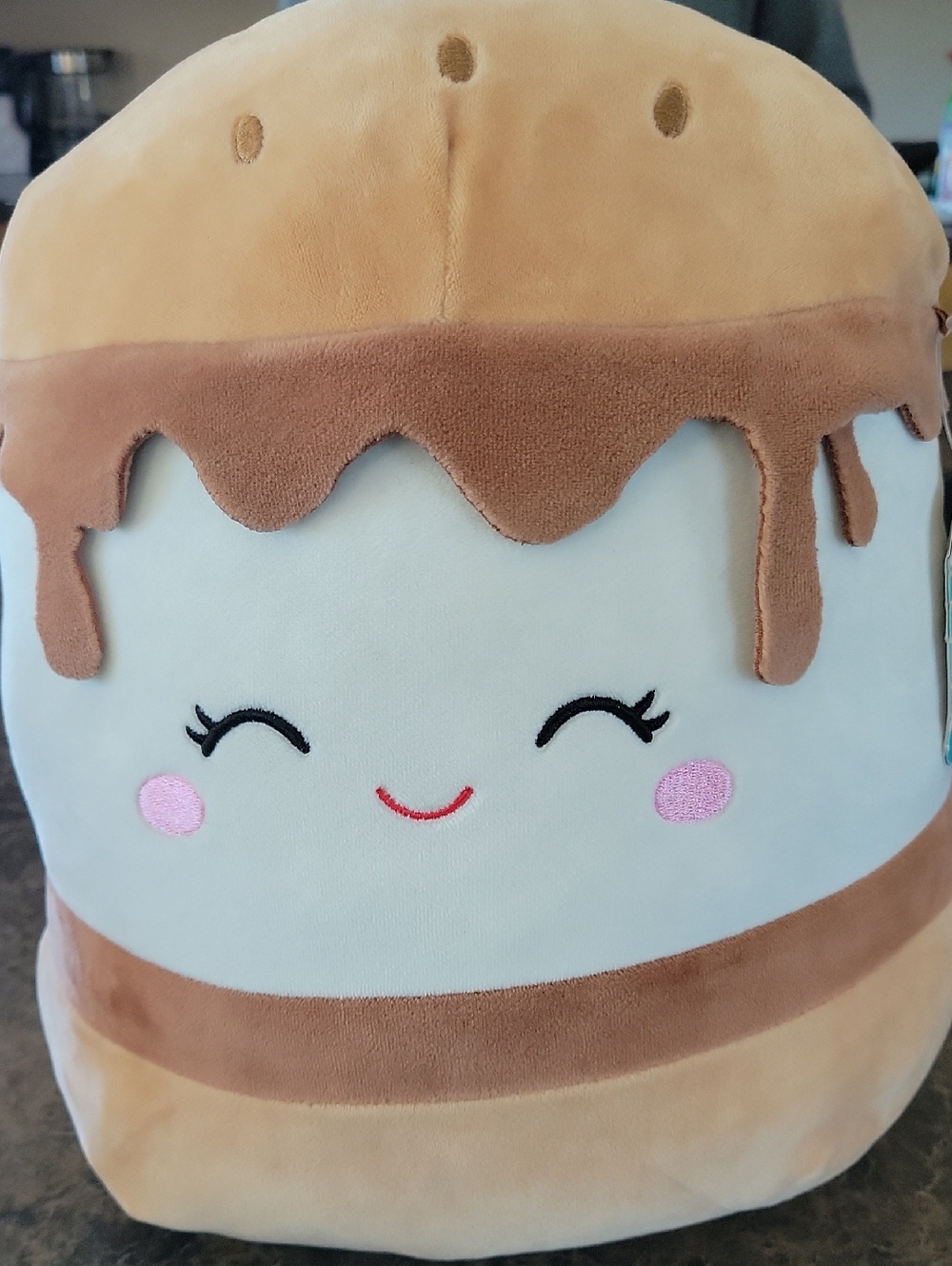 Squishmallows Cream, Brown, Pink Plush Dessert Character